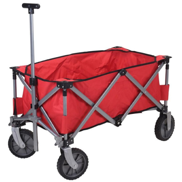 PROGARDEN Plážový vozík skládací 75 cm červená KO-DG9000400